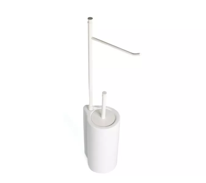 Stil Haus Hashi  cтойка: бумагодержатель + ерш керамический   белый матовый - белая керамика, изображение 2