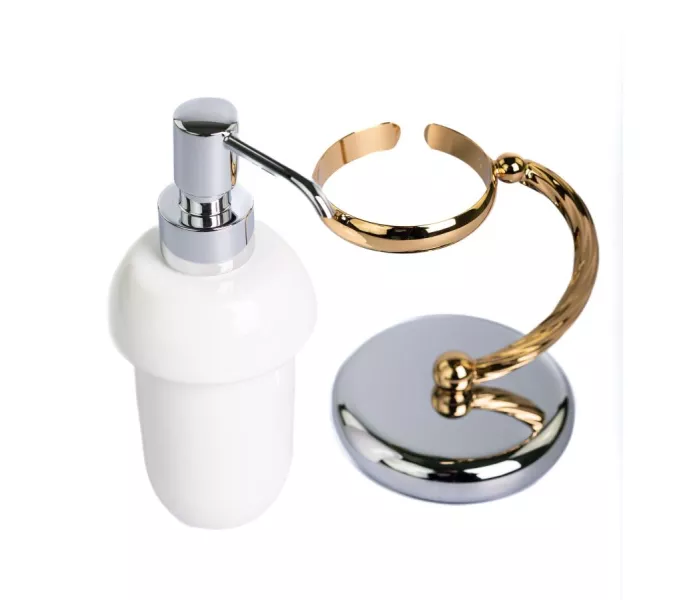 Stil Haus Giunone  настольный керамический дозатор   хром - золото, изображение 3