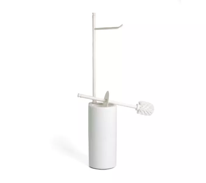 Stil Haus Hashi  cтойка: бумагодержатель + ерш керамический   белый матовый - белая керамика, изображение 4