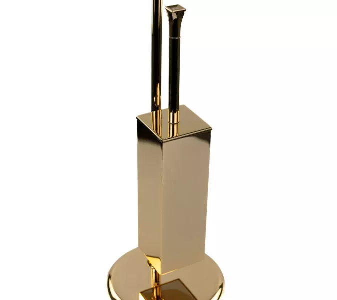 Stil Haus Prisma  cтойка: мыльн. + полотенцедер.+ бумагодер. + ёрш метал.   золото - белая керам, изображение 5