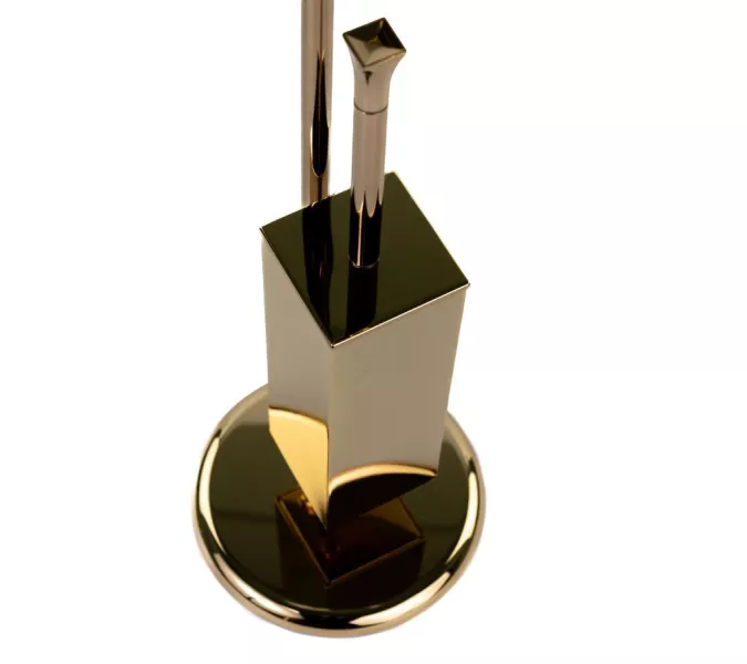 Stil Haus Prisma  cтойка: мыльн. + полотенцедер.+ бумагодер. + ёрш метал.   золото - белая керам, изображение 7