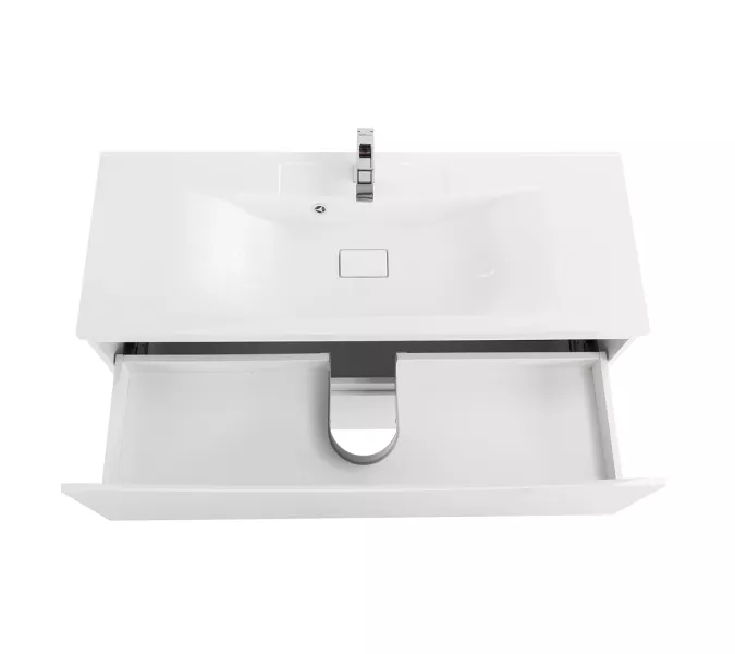 Тумба напольная с белой/черной раковиной BelBagno MARINO Bianco Lucido, Выбрать цвет: Белый глянец, Выбрать размер: 120, Внешний вид: с белой раковиной, изображение 4