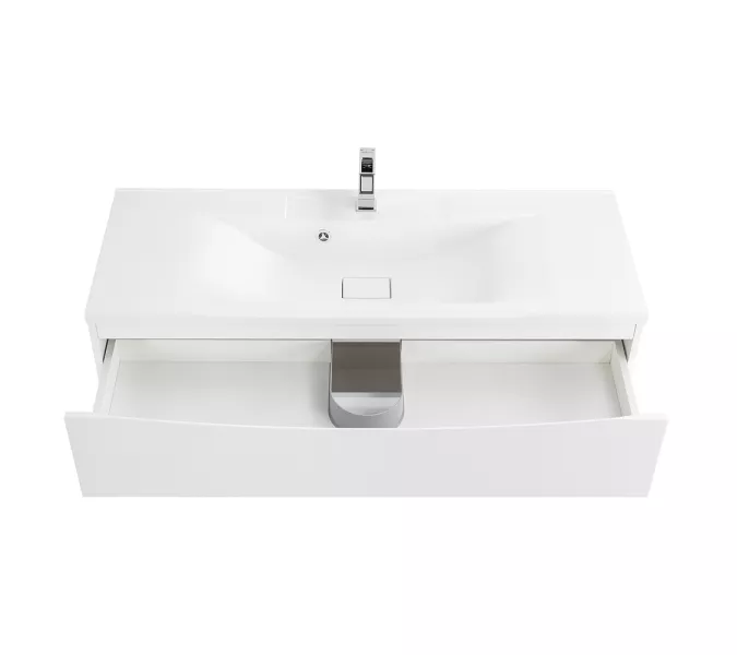 Тумба подвесная BelBagno MARINO Bianco Opaco, раковина белая/черная, Выбрать цвет: Белый матовый, Выбрать размер: 120, Внешний вид: с белой раковиной, изображение 7