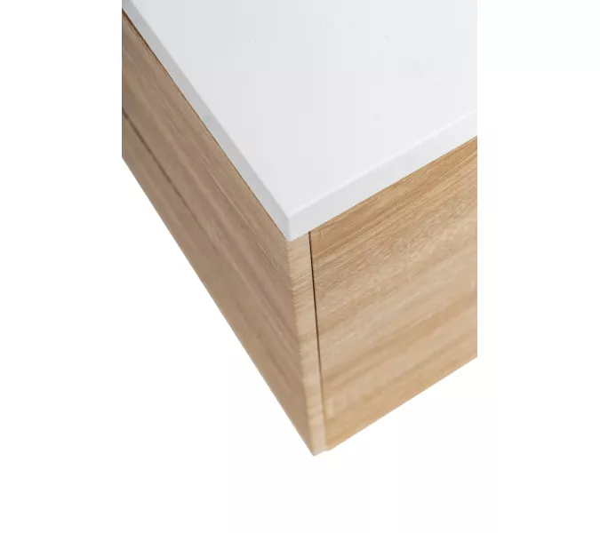 Тумба подвесная BelBagno MARINO Rovere Bianco, раковина белая/черная, Выбрать цвет: Дуб белый, Выбрать размер: 120, Внешний вид: с белой раковиной, изображение 8