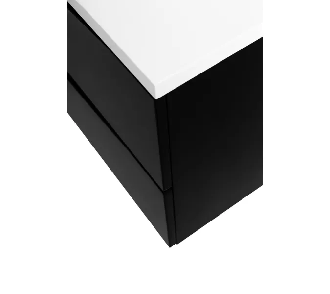 Тумба подвесная BelBagno MARINO Nero Lucido, раковина белая/черная, Выбрать цвет: Черный глянец, Выбрать размер: 120, Внешний вид: с белой раковиной, изображение 8