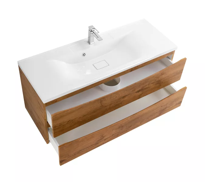 Тумба подвесная BelBagno MARINO Rovere Nature, раковина белая/черная, Выбрать цвет: Дуб Натуральный, Выбрать размер: 120, Внешний вид: с белой раковиной, изображение 5