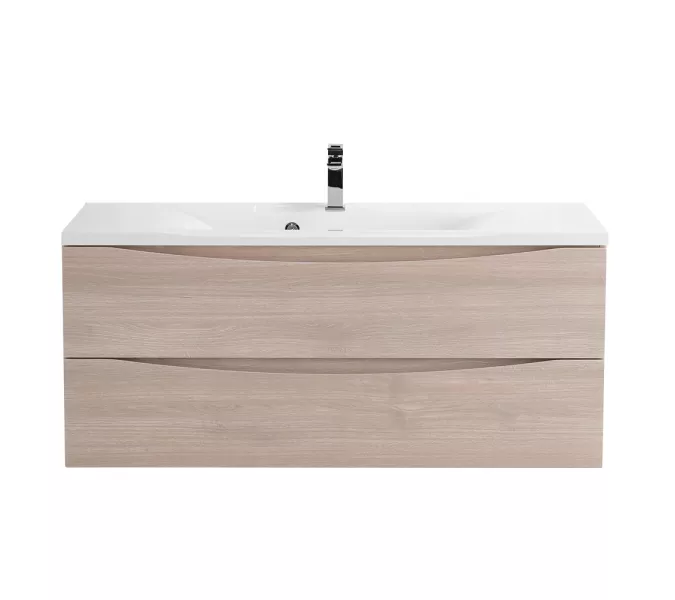 Тумба подвесная BelBagno MARINO Rovere Grigio, раковина белая/черная, Выбрать цвет: дуб серый, Выбрать размер: 120, Внешний вид: с белой раковиной