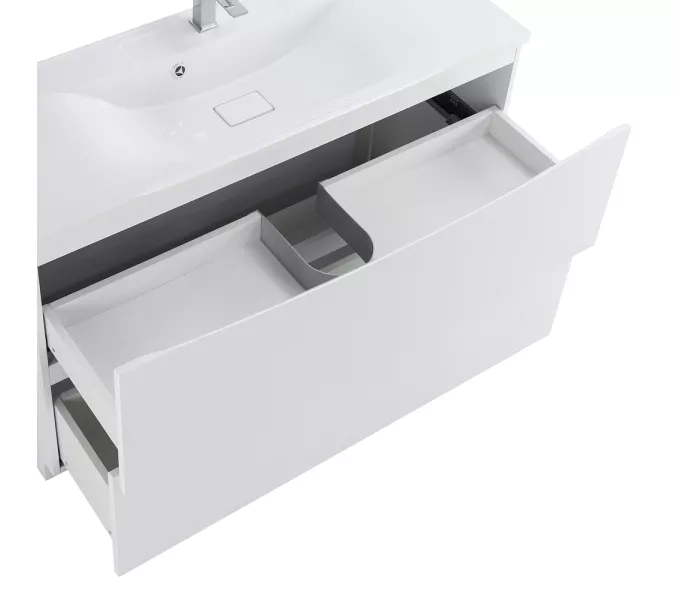 Тумба напольная с белой/черной раковиной BelBagno MARINO Bianco Lucido, Выбрать цвет: Белый глянец, Выбрать размер: 120, Внешний вид: с белой раковиной, изображение 6