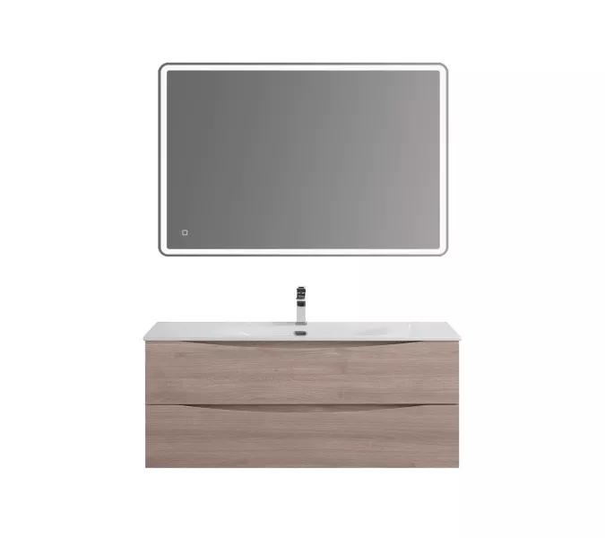 Тумба с раковиной подвесная BelBagno MARINO-CER-N Rovere Grigio, Выбрать цвет: дуб серый, Выбрать размер: 120, Внешний вид: с белой раковиной, изображение 9