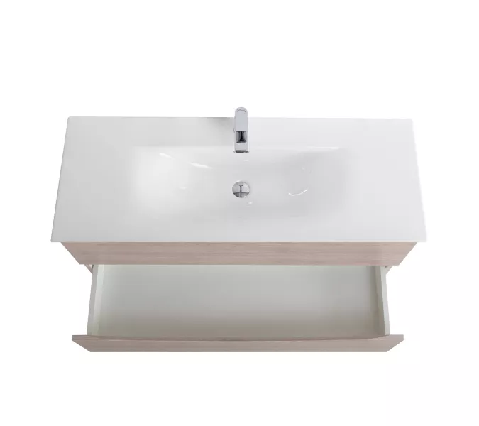 Тумба с раковиной подвесная BelBagno MARINO-CER-N Rovere Grigio, Выбрать цвет: дуб серый, Выбрать размер: 120, Внешний вид: с белой раковиной, изображение 5