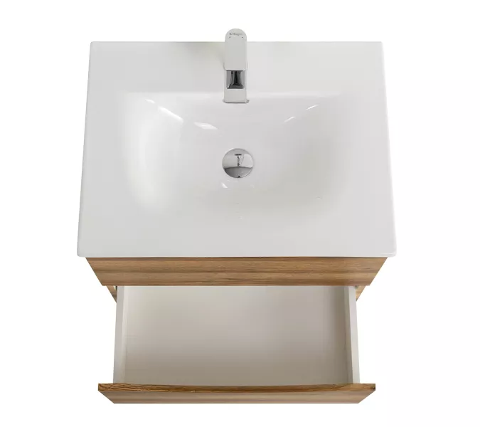 Тумба с раковиной подвесная BelBagno MARINO-CER-N Rovere Rustico, Выбрать цвет: Дуб рустикальный, Выбрать размер: 60, Внешний вид: с белой раковиной, изображение 7