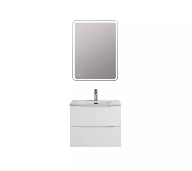 Тумба с раковиной подвесная BelBagno MARINO-CER-N Bianco Opaco, Выбрать цвет: Белый матовый, Выбрать размер: 60, Внешний вид: с белой раковиной, изображение 9