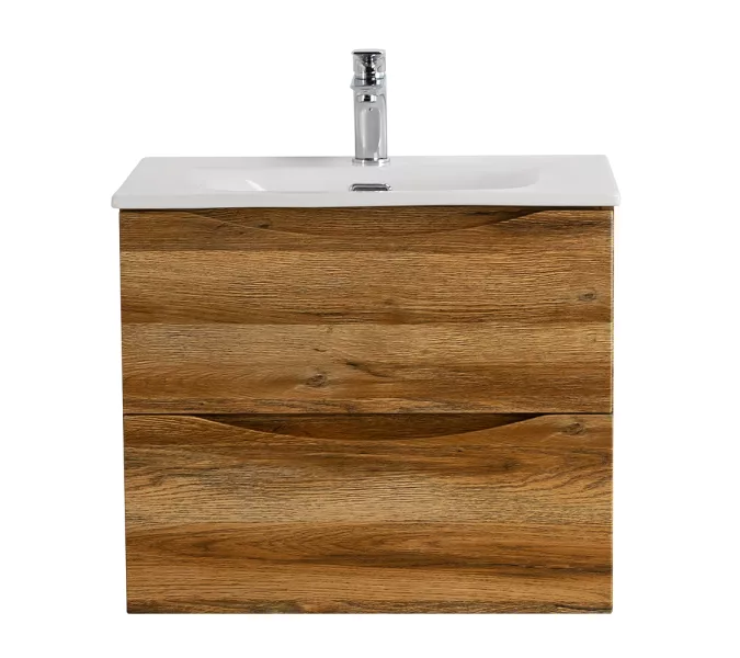 Тумба с раковиной подвесная BelBagno MARINO-CER-MINI Rovere Rustico, Выбрать цвет: Дуб рустикальный, Выбрать размер: 50, Внешний вид: с белой раковиной