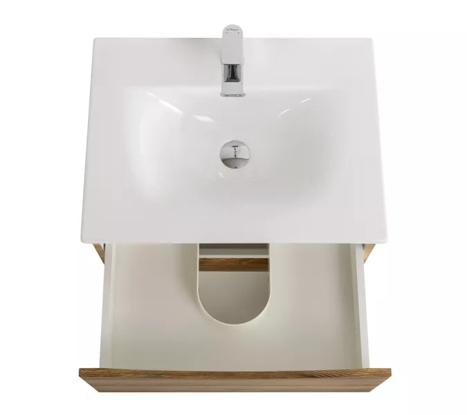 Тумба с раковиной подвесная BelBagno MARINO-CER-N Rovere Rustico, Выбрать цвет: Дуб рустикальный, Выбрать размер: 60, Внешний вид: с белой раковиной, изображение 6