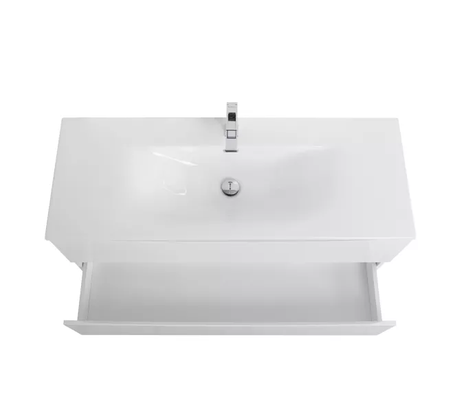 Тумба с раковиной подвесная BelBagno MARINO-CER-N Bianco Lucido, Выбрать цвет: Белый глянец, Выбрать размер: 120, Внешний вид: с белой раковиной, изображение 7