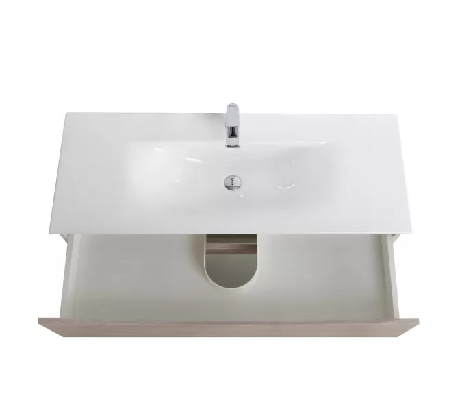 Тумба с раковиной подвесная BelBagno MARINO-CER-N Rovere Grigio, Выбрать цвет: дуб серый, Выбрать размер: 120, Внешний вид: с белой раковиной, изображение 6