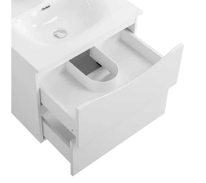 Тумба с раковиной подвесная BelBagno MARINO-CER-N Bianco Opaco, Выбрать цвет: Белый матовый, Выбрать размер: 60, Внешний вид: с белой раковиной, изображение 5