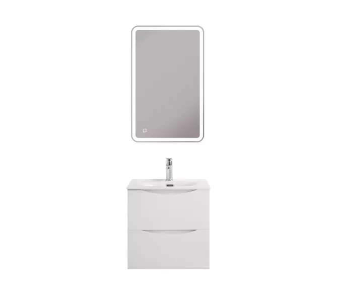 Тумба подвесная BelBagno MARINO Bianco Lucido, раковина чёрная/белая, Выбрать цвет: Белый глянец, Выбрать размер: 50, Внешний вид: с белой раковиной, изображение 10