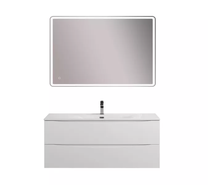 Тумба с раковиной подвесная BelBagno MARINO-CER-N Bianco Lucido, Выбрать цвет: Белый глянец, Выбрать размер: 120, Внешний вид: с белой раковиной, изображение 11