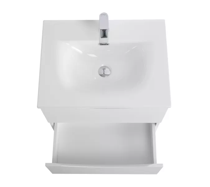 Тумба с раковиной подвесная BelBagno MARINO-CER-N Bianco Opaco, Выбрать цвет: Белый матовый, Выбрать размер: 60, Внешний вид: с белой раковиной, изображение 6