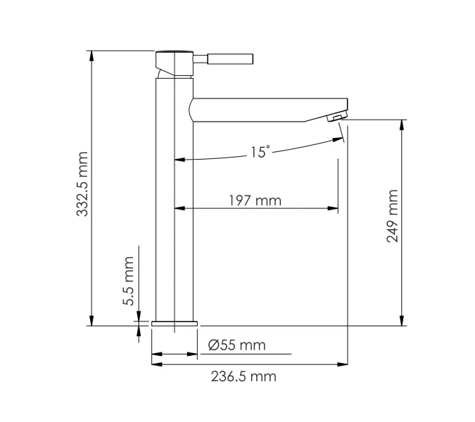 WasserKRAFT Gollach 3303H Смеситель для умывальника, изображение 3