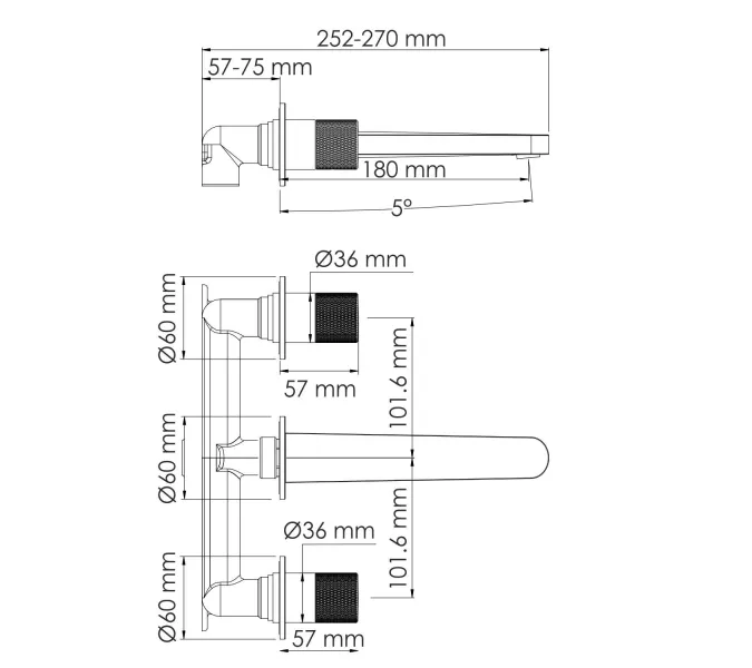 WasserKRAFT Ems 7645 Встраиваемый смеситель для раковины, изображение 5