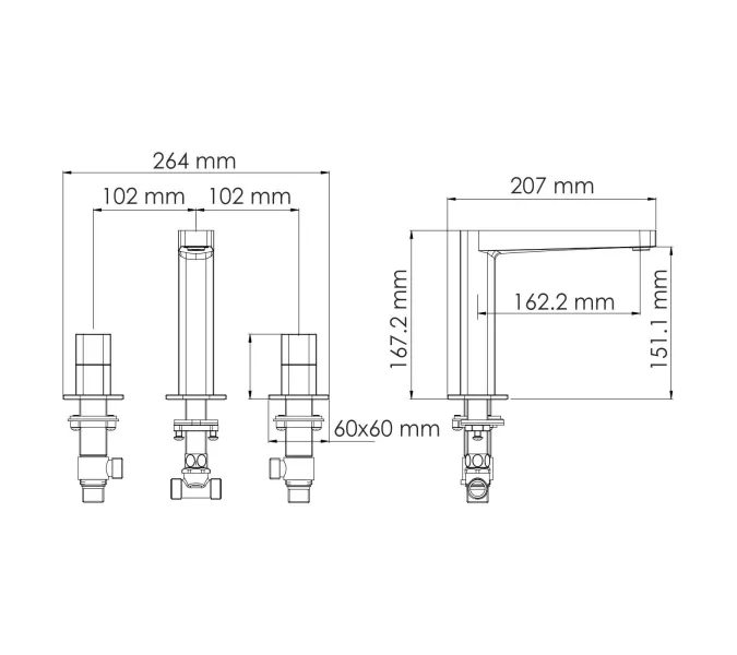 WasserKRAFT Saale 9535 Встраиваемый смеситель для раковины, изображение 5
