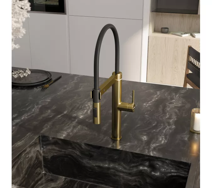 WasserKRAFT A8887 Смеситель для кухни сенсорный, Выбрать цвет: Золото матовое, изображение 2