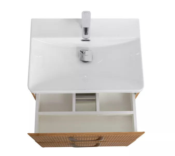 Тумба с раковиной подвесная BelBagno DUE Rovere Nature, Выбрать цвет: Дуб Натуральный, Выбрать размер: 50, изображение 4