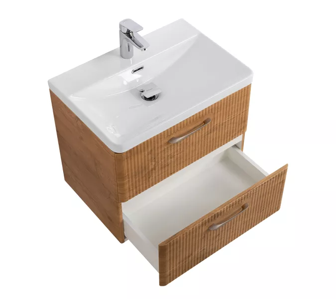 Тумба с раковиной подвесная BelBagno DUE Rovere Nature, Выбрать цвет: Дуб Натуральный, Выбрать размер: 50, изображение 3