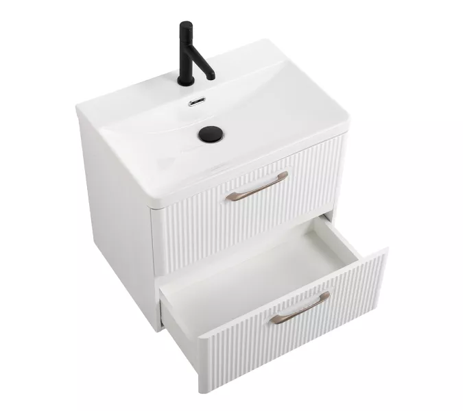 Тумба с раковиной подвесная BelBagno DUE Bianco Lucido, Выбрать цвет: Белый глянец, Выбрать размер: 50, изображение 3