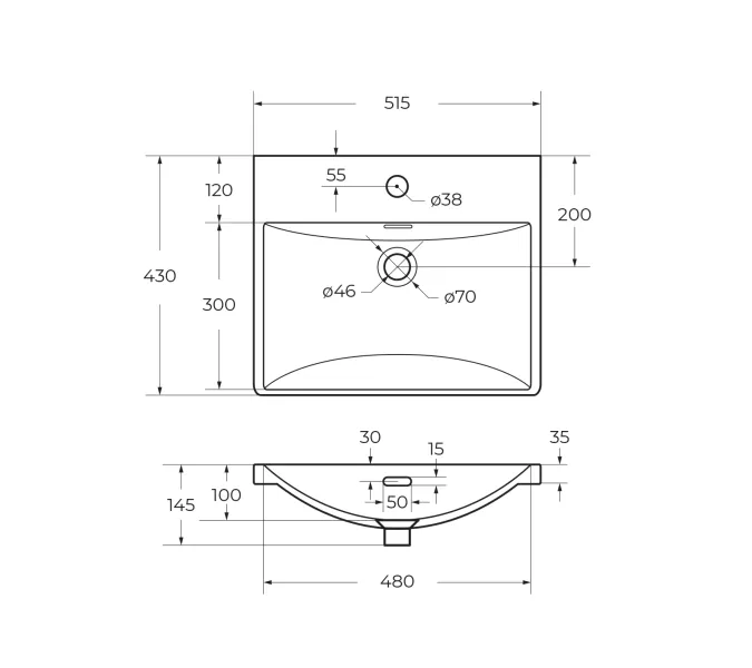 Тумба с раковиной подвесная BelBagno DUE Rovere Nature, Выбрать цвет: Дуб Натуральный, Выбрать размер: 50, изображение 13