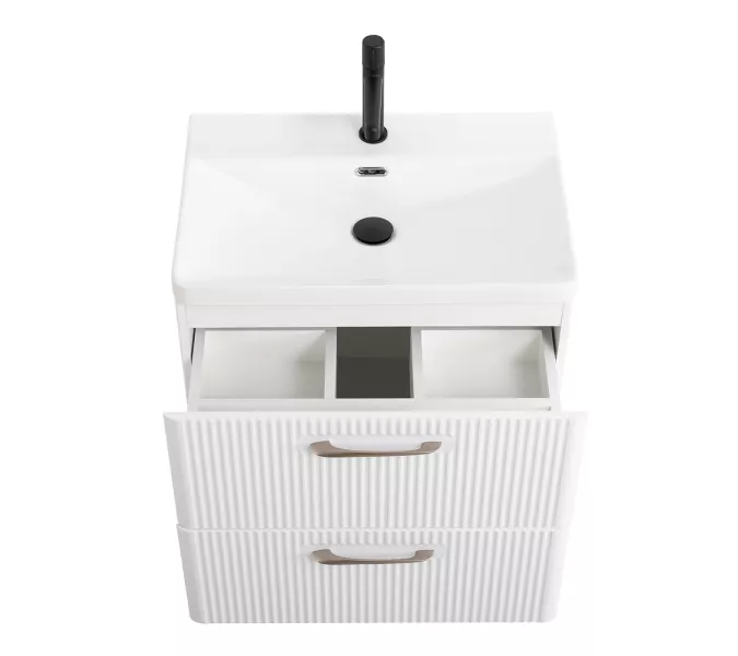 Тумба с раковиной подвесная BelBagno DUE Bianco Lucido, Выбрать цвет: Белый глянец, Выбрать размер: 50, изображение 5