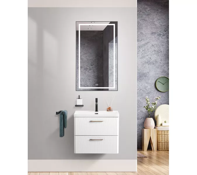 Тумба с раковиной подвесная BelBagno DUE Bianco Lucido, Выбрать цвет: Белый глянец, Выбрать размер: 50, изображение 10