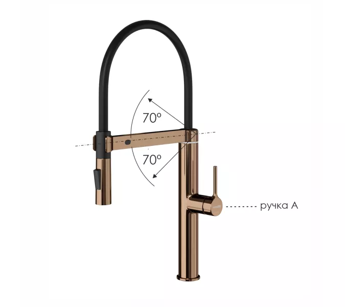 WasserKRAFT A8897 Смеситель для кухни сенсорный, Выбрать цвет: Розовое золото, изображение 5