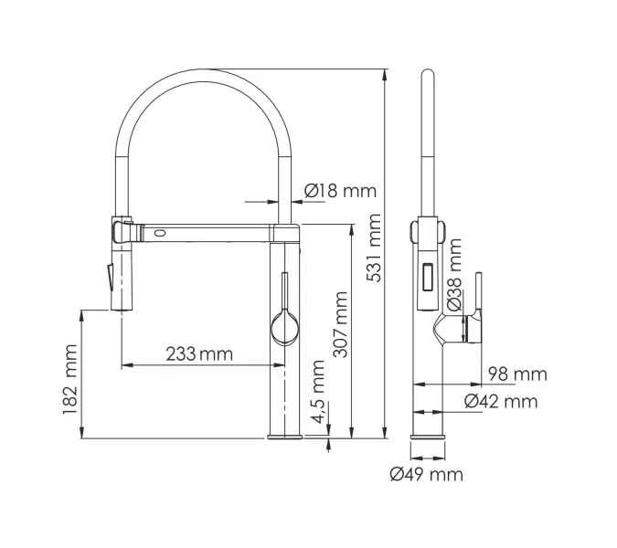 WasserKRAFT A8887 Смеситель для кухни сенсорный, Выбрать цвет: Золото матовое, изображение 5