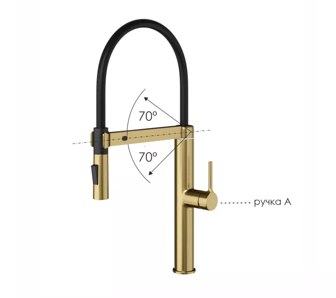 WasserKRAFT A8887 Смеситель для кухни сенсорный, Выбрать цвет: Золото матовое, изображение 4