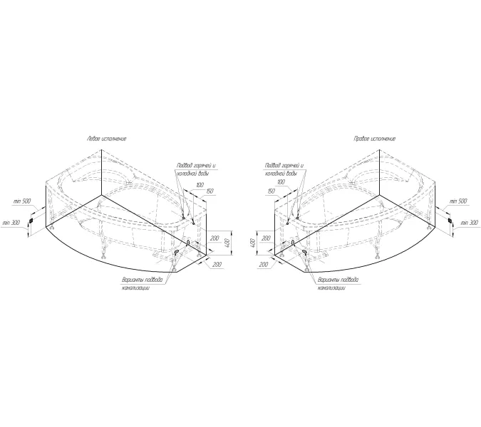 Ванна акриловая Radomir София 169х99 левая,  с фронт. панелью, изображение 16