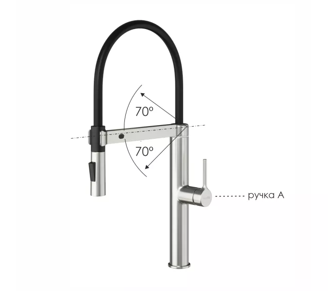 WasserKRAFT A8827 Смеситель для кухни сенсорный, Выбрать цвет: Никель, изображение 4