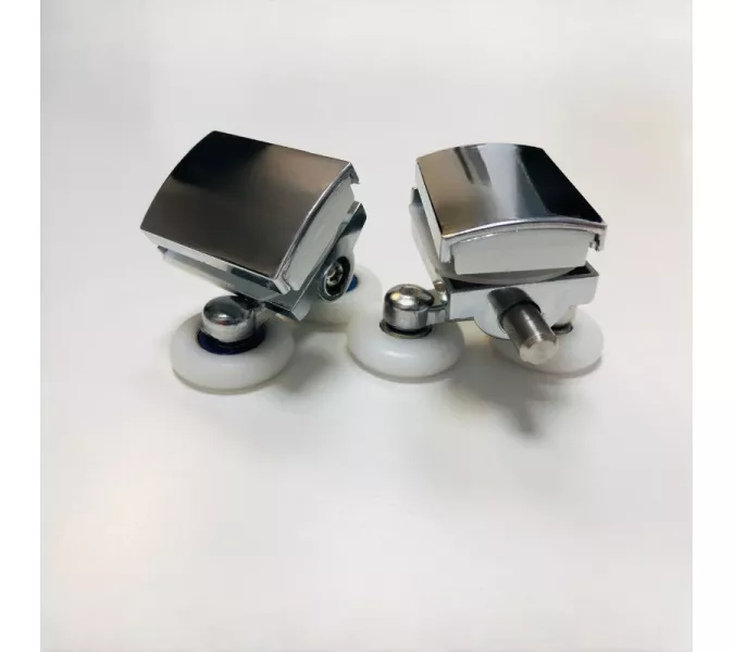 Ролики двойные Acwen для душевой кабины (комплект 2 шт), верх + низ, хром, изображение 6