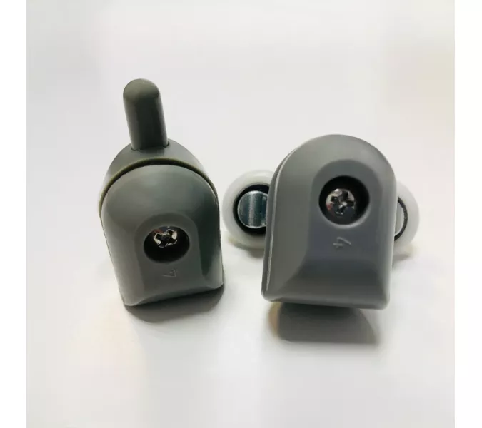 Ролики Acwen для душевой кабины (комплект 2 шт) одинарный + двойной, серые, изображение 3