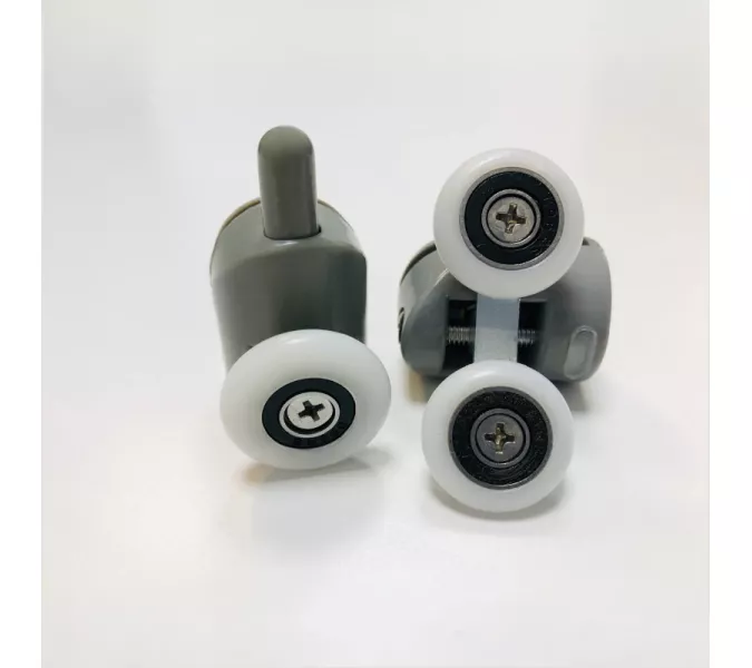 Ролики Acwen для душевой кабины (комплект 2 шт) одинарный + двойной, серые, изображение 4