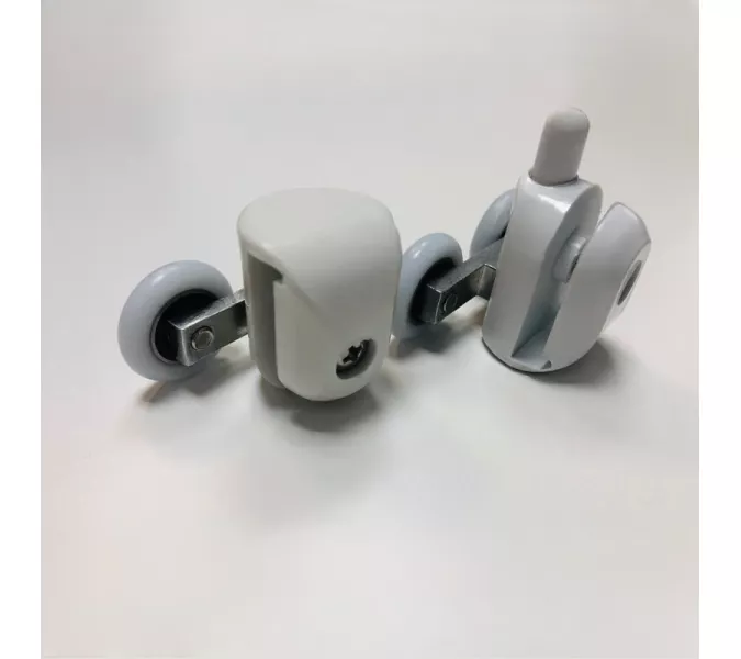 Ролики двойные Acwen для душевой кабины (комплект 2 шт), верх + низ, белые, изображение 3