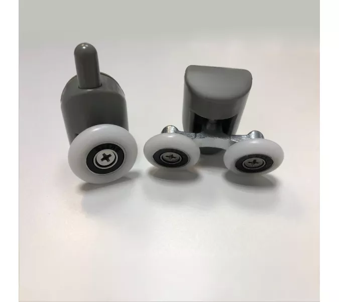 Ролики Acwen для душевой кабины (комплект 2 шт) одинарный + двойной, серые