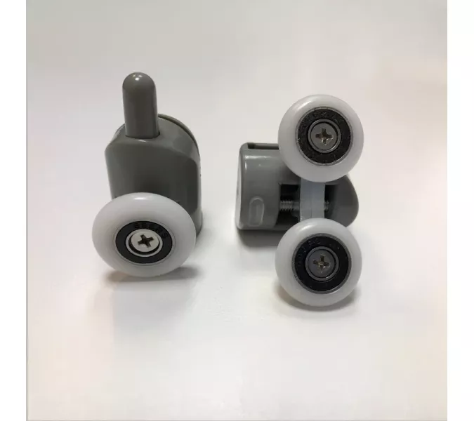 Ролики Acwen для душевой кабины (комплект 2 шт) одинарный + двойной, серые, изображение 2