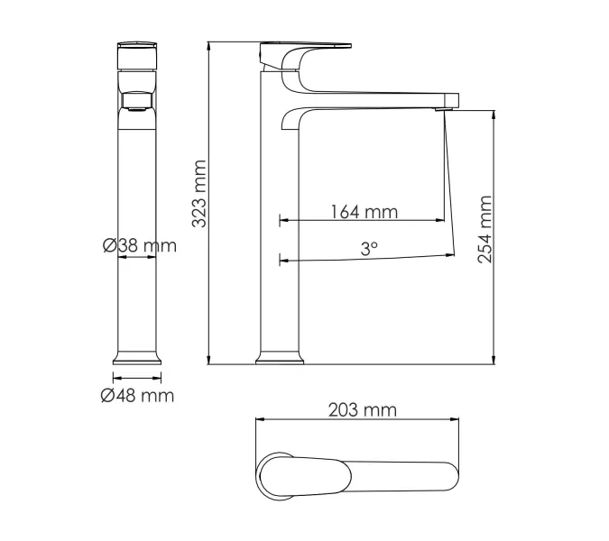 WasserKRAFT Asphe 7703H Смеситель для умывальника, изображение 7