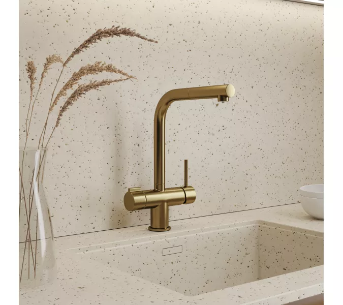 WasserKRAFT A8987 Смеситель для кухни под фильтр, Выбрать цвет: Золото матовое, изображение 3