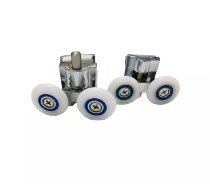 Ролики двойные Acwen для душевой кабины (комплект 2 шт), верх + низ, хром, изображение 3