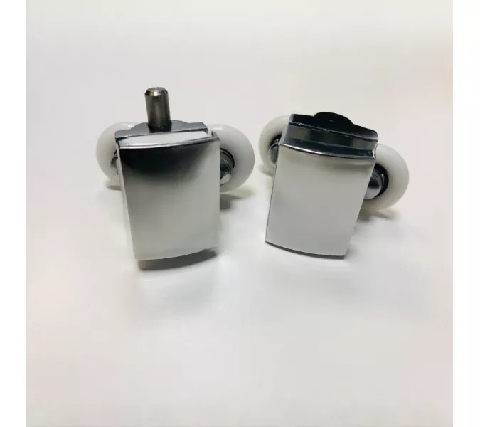 Ролики двойные Acwen для душевой кабины (комплект 2 шт), верх + низ, хром, изображение 4