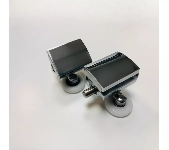 Ролики двойные Acwen для душевой кабины (комплект 2 шт), верх + низ, хром, изображение 5